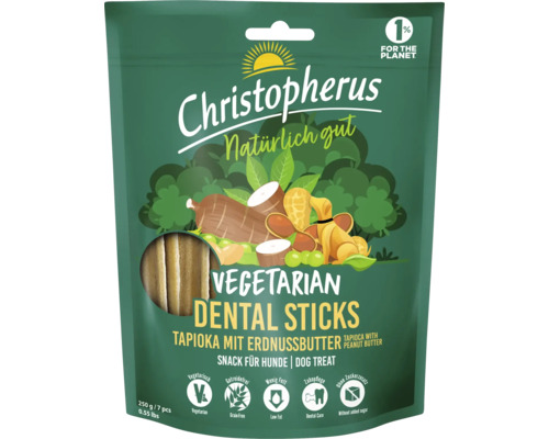Christopherus Tapioca Dog Snack with Peanut Butter 250g vegetarian, grain-free, low fat, dental care