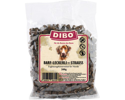 Dog snack DIBO® BARF treat with ostrich 200 g