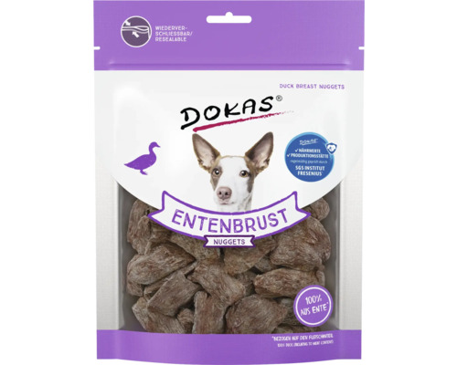 DOKAS Duck Breast Nuggets Dog Snack 110g Chew, Training Snack