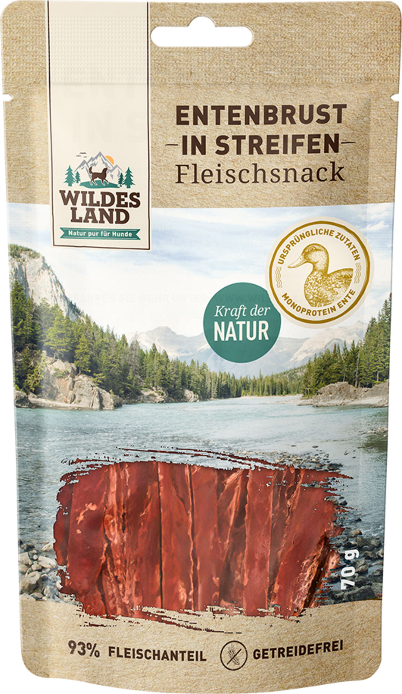 Wildes Land Dog snack duck breast in strips