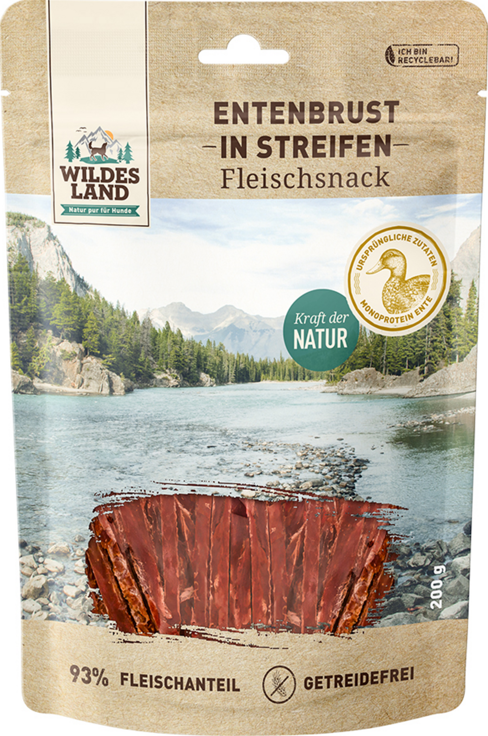 Wildes Land Dog snack duck breast in strips