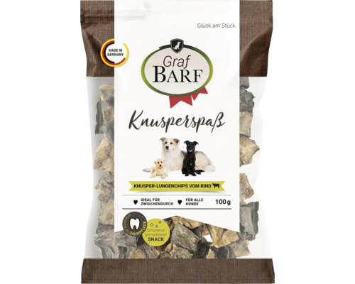 Dog snack Graf BARF crispy lung chips, dried 100 g, dog training