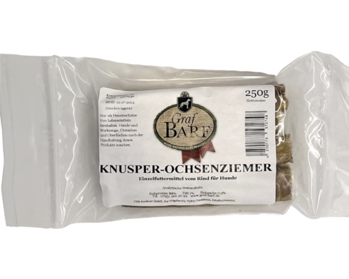 Hornbach Dog snack Graf Barf crispy ox pizzle beef, dried approx. 250 g chew item