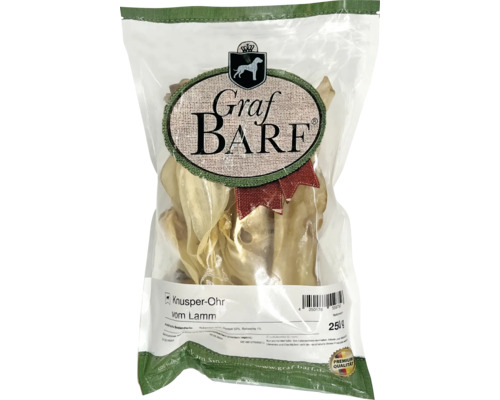 Dog snack Graf Barf crispy ear lamb, dried approx. 250 g chew item