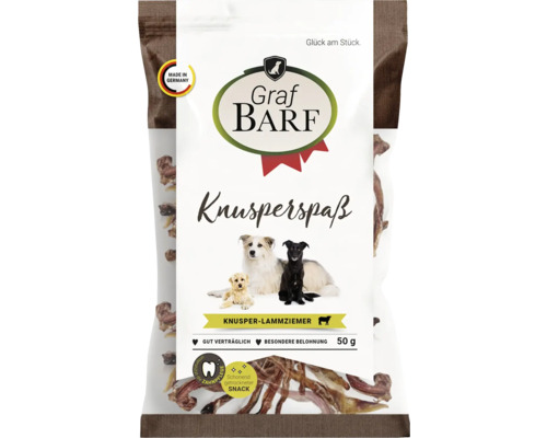 Dog snack Graf BARF KnusperLammziemer, dried 50 g, dog training