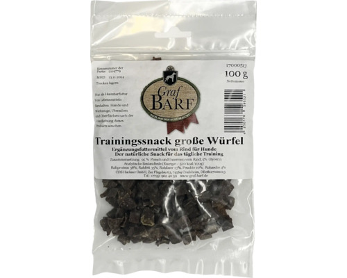 Hornbach Dog snack Graf Barf training snack, dried large cubes, approx. 1 x 1 cm, approx. 100 g
