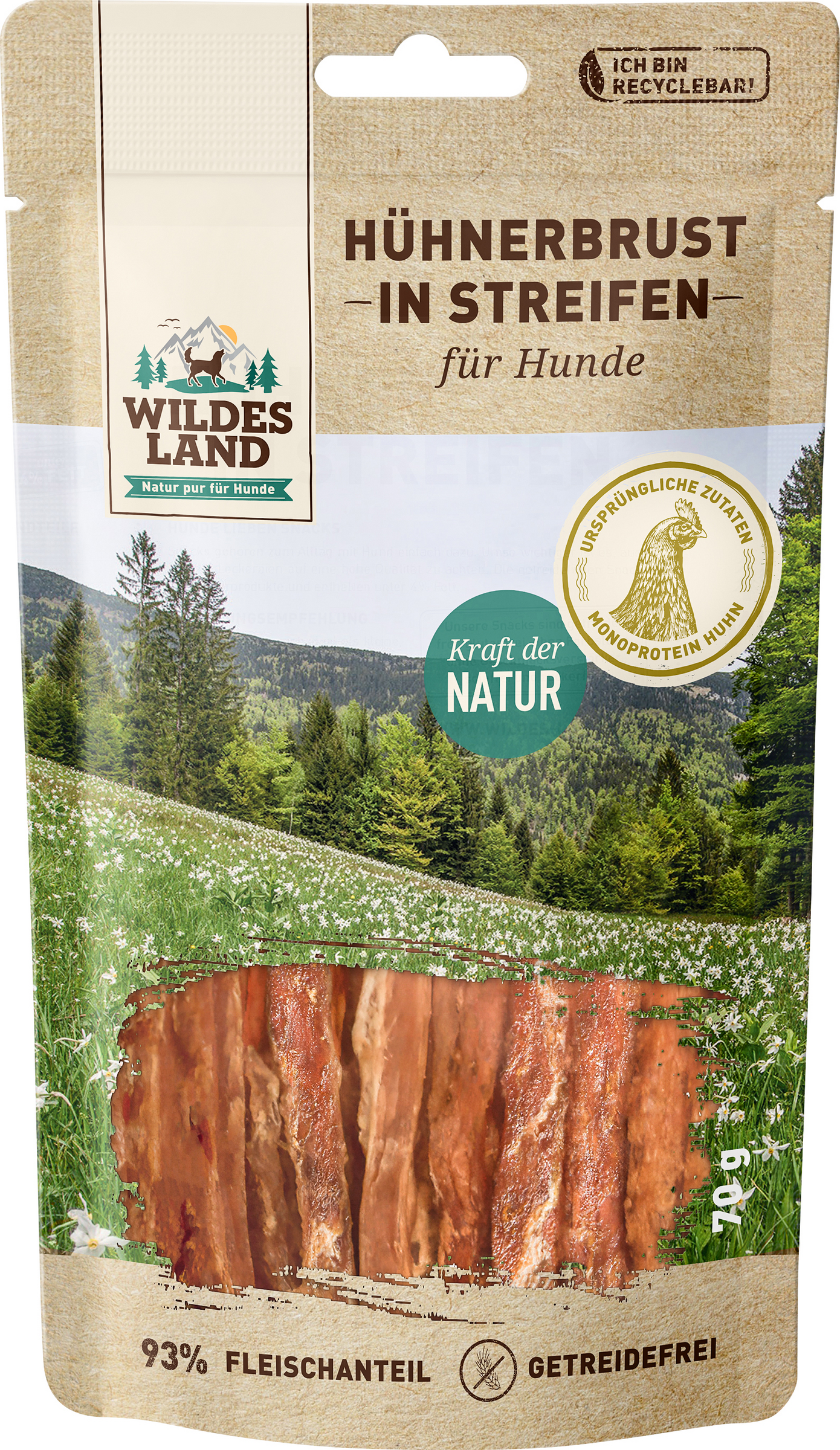 Wildes Land Dog snack chicken breast in strips