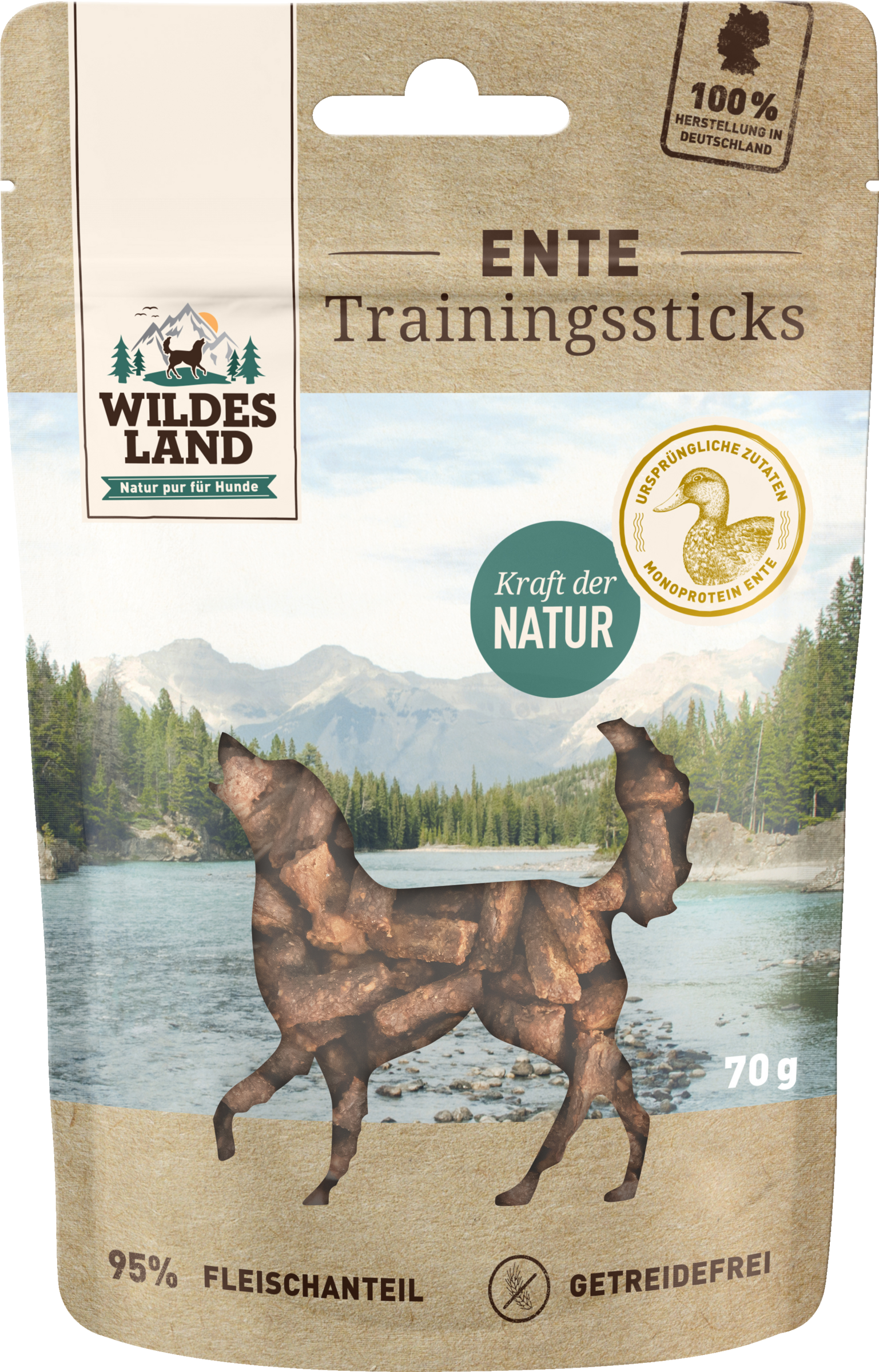 Wildes Land Dog snack training sticks duck