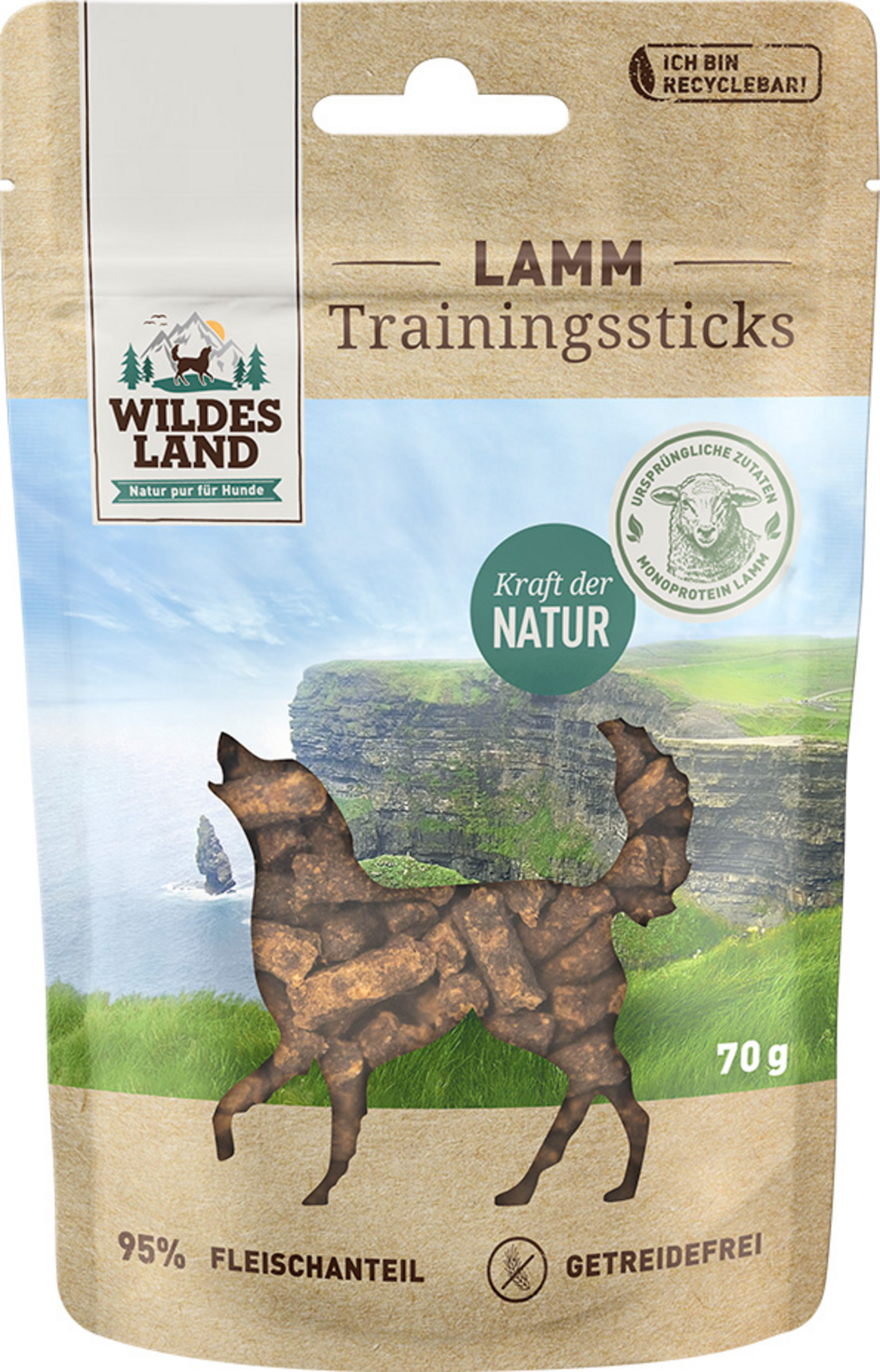Wildes Land Dog snack training sticks lamb