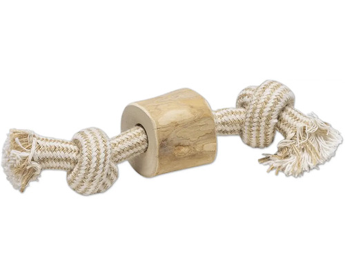 Dog toy beeztees coffee wood S with cotton rope; wood approx. 20 x 4 x 4 cm