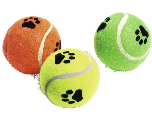 Dog toy Karlie tennis ball with squeaker ø 6 cm random color selection, 3 pieces