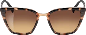 SUNDANCE Sunglasses adults brown patterned frame, brown tinted lenses, cat eye style, 1 piece