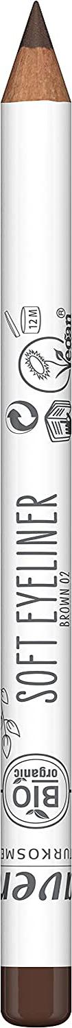 lavera Soft Eyeliner Brown 02 - Natural Cosmetics - Comfortable to Use - Free from Silicone - Free from Mineral Oil - Vegan - Organic Jojoba Oil & Organic Sunflower Oil - 1.14 g, ‎brown
