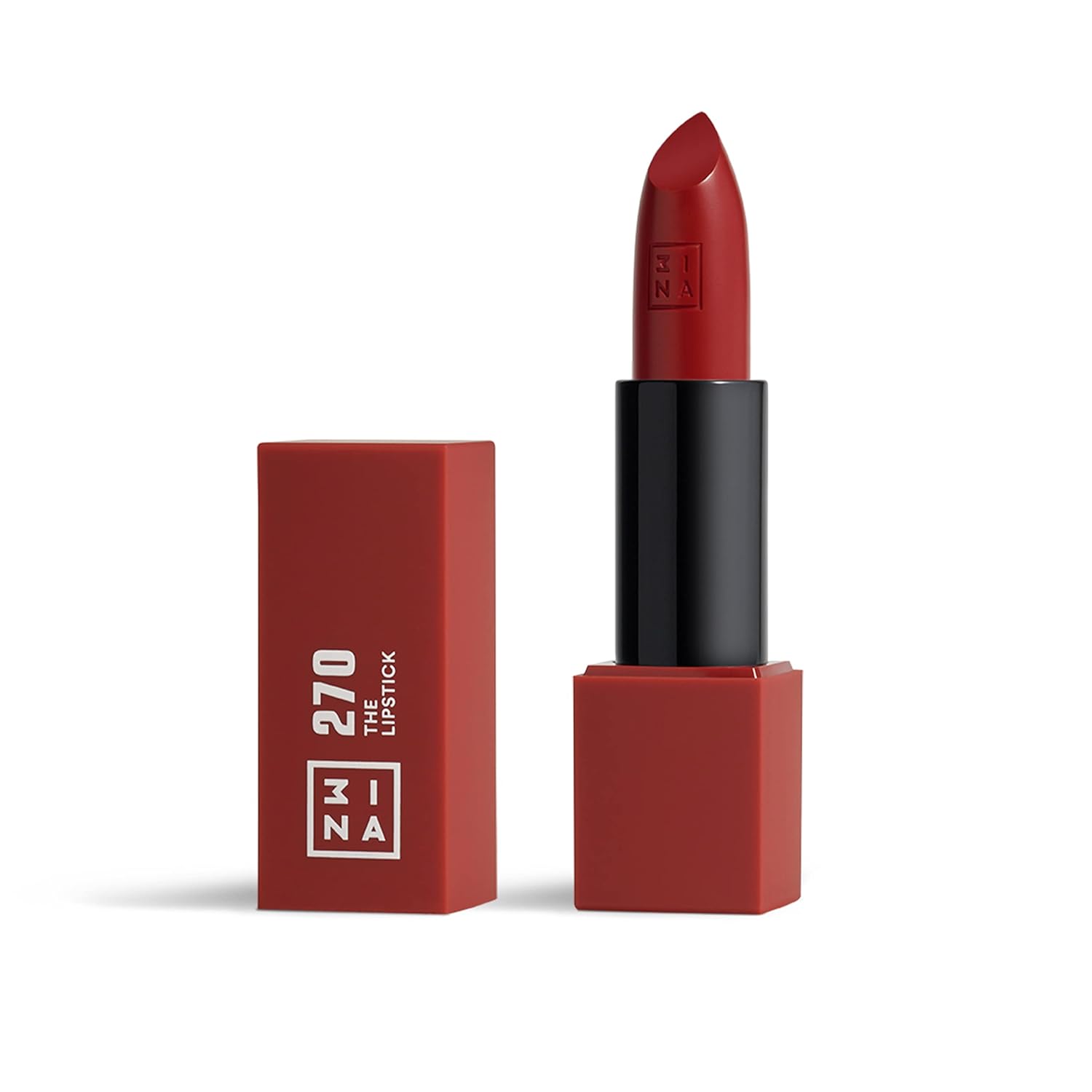3ina make -up - The Lipstick 270 - Dark Red Matte Lipstick - Matte Lip Pen With Vitamin E And Shea Butter - Long -Lasting Highly Pigmented Cream - Vanilla Fribrance - Vegan - Crulety Free