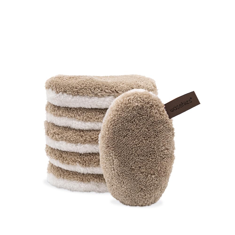 waschies Washable make-up removal and cleaning pads, reusable, deep pore cleaning only with water, skin-friendly, hypoallergenic, super soft \"Gold Edition\", set of 6