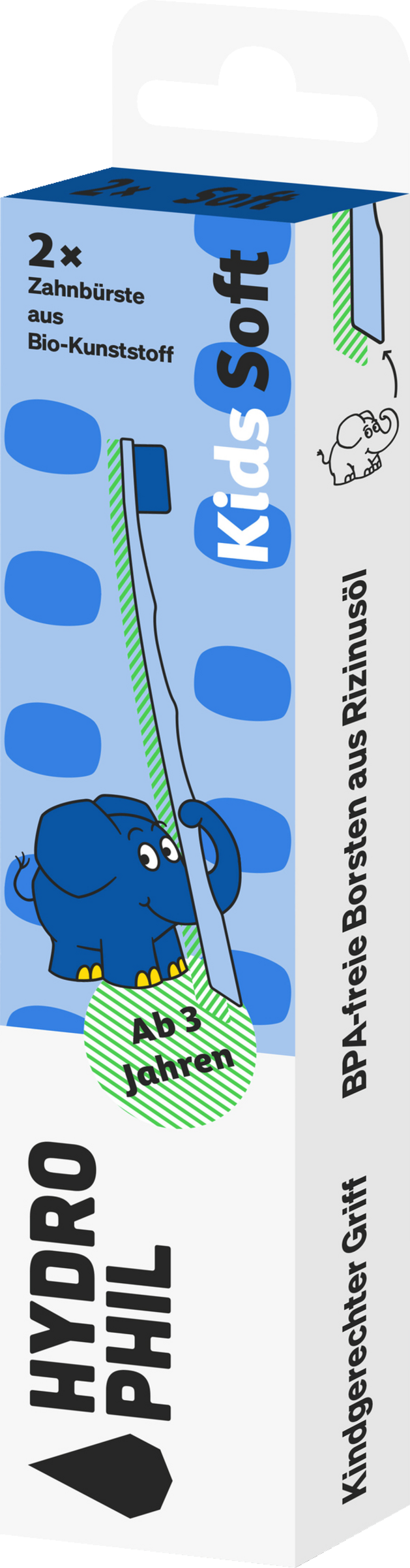 HYDROPHIL Bioplastic Toothbrush for Children, 2-Pack