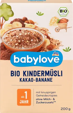 babylove Children's muesli organic cocoa banana from 1 year, 200 g