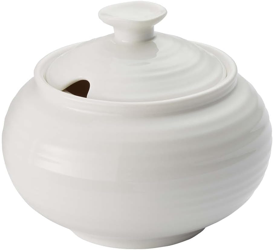 Sophie Conran for Portmeirion Covered Sugar, Porcelain White, 5 x 5 x 11 cm
