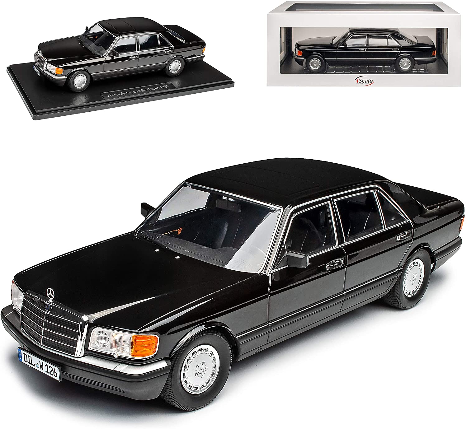 I-Scale Mercedes-Benz S-Class W126 560 Sel Saloon Black 1979-1991 1/18 Mode
