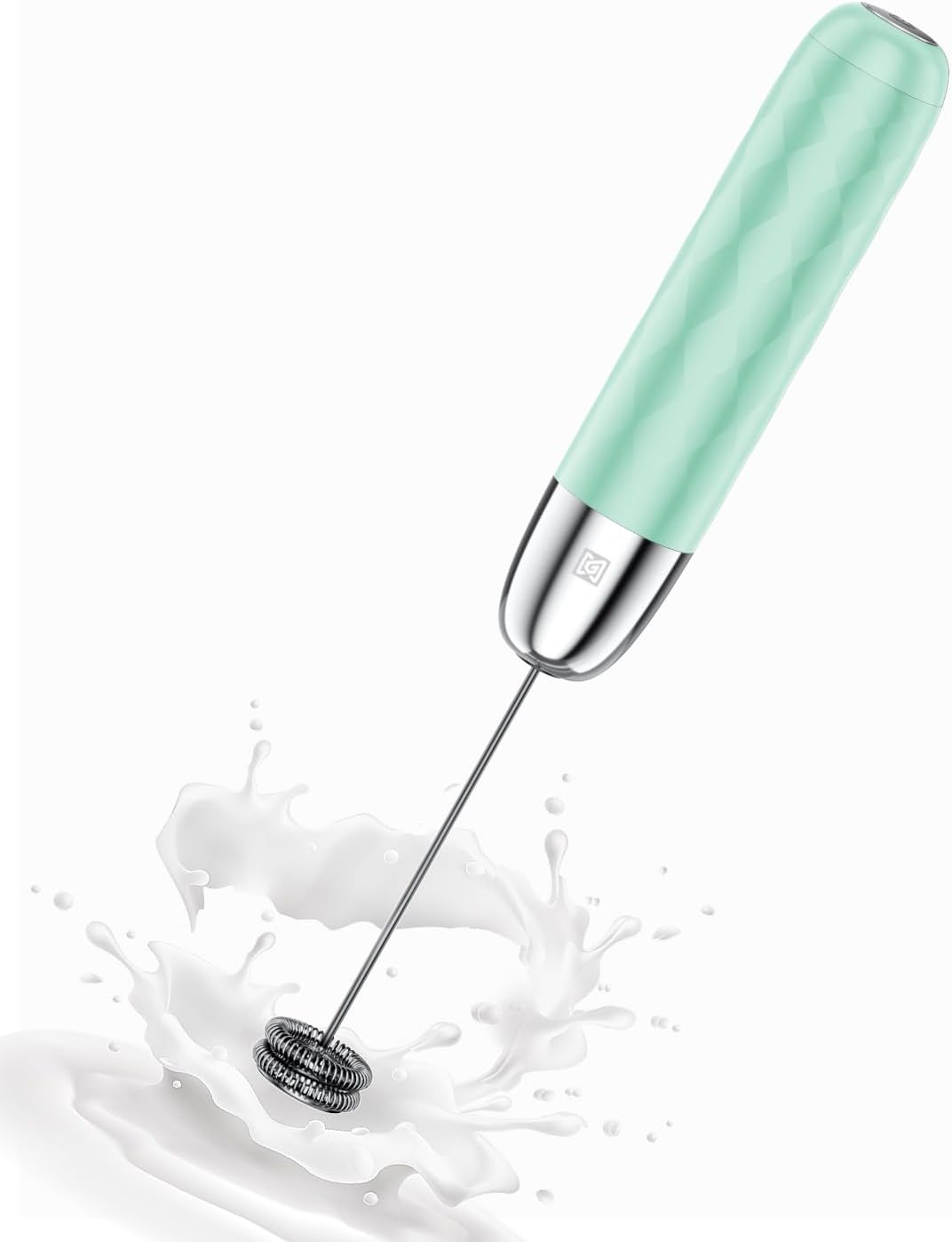 Maestri House LunaFro Mini Rechargeable Milk Frother, Electric Hand Foam Maker, Removable Stainless Steel Whisk, Drinks Mixer, Foamer, Mini Mixer for Matcha (Gulf Blue/Silver)
