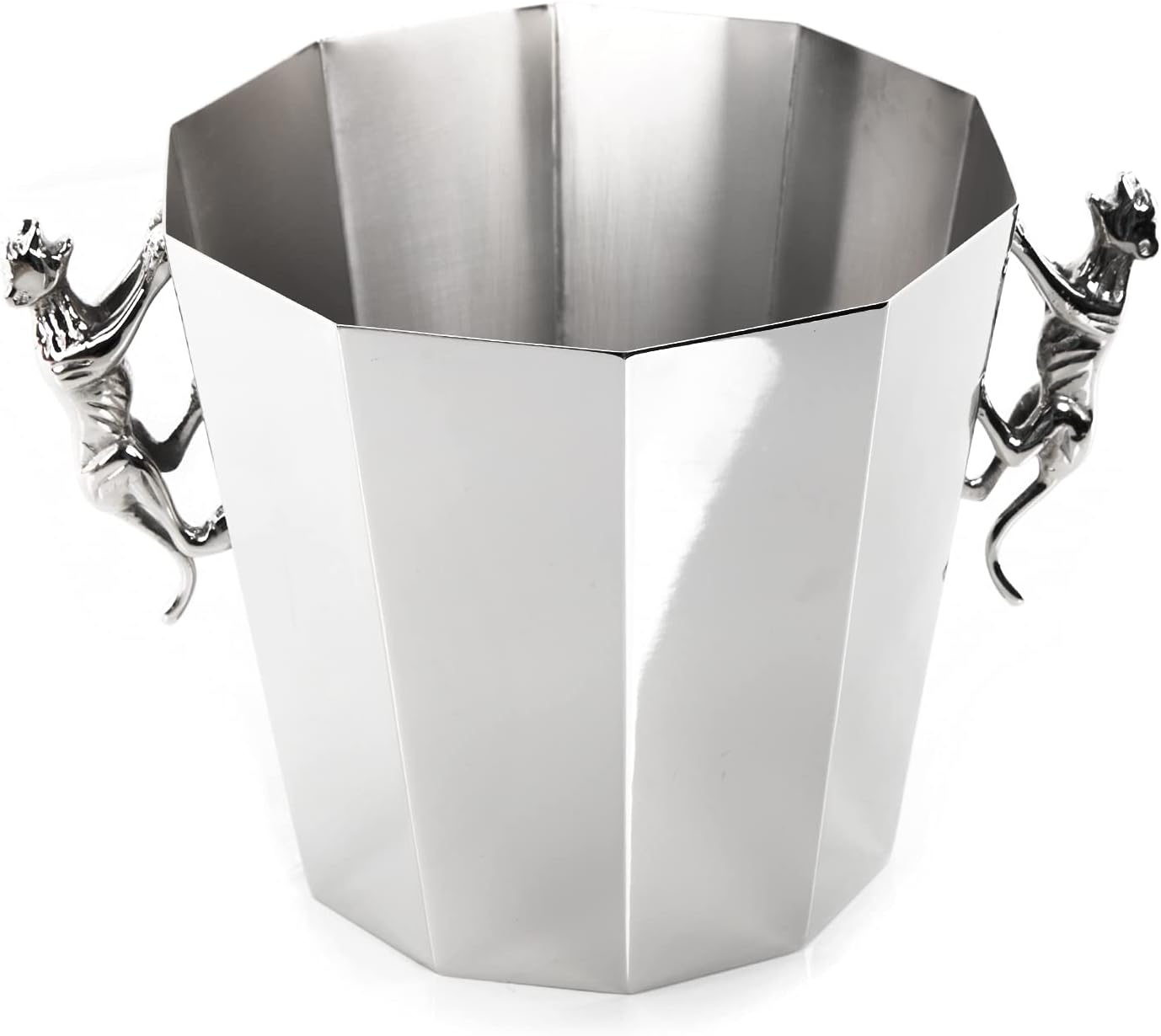 Logbuch-Verlag Elegant Christmas Gift Champagne Cooler Bottle Cooler Silver Wine Cooler with Tiger Handles