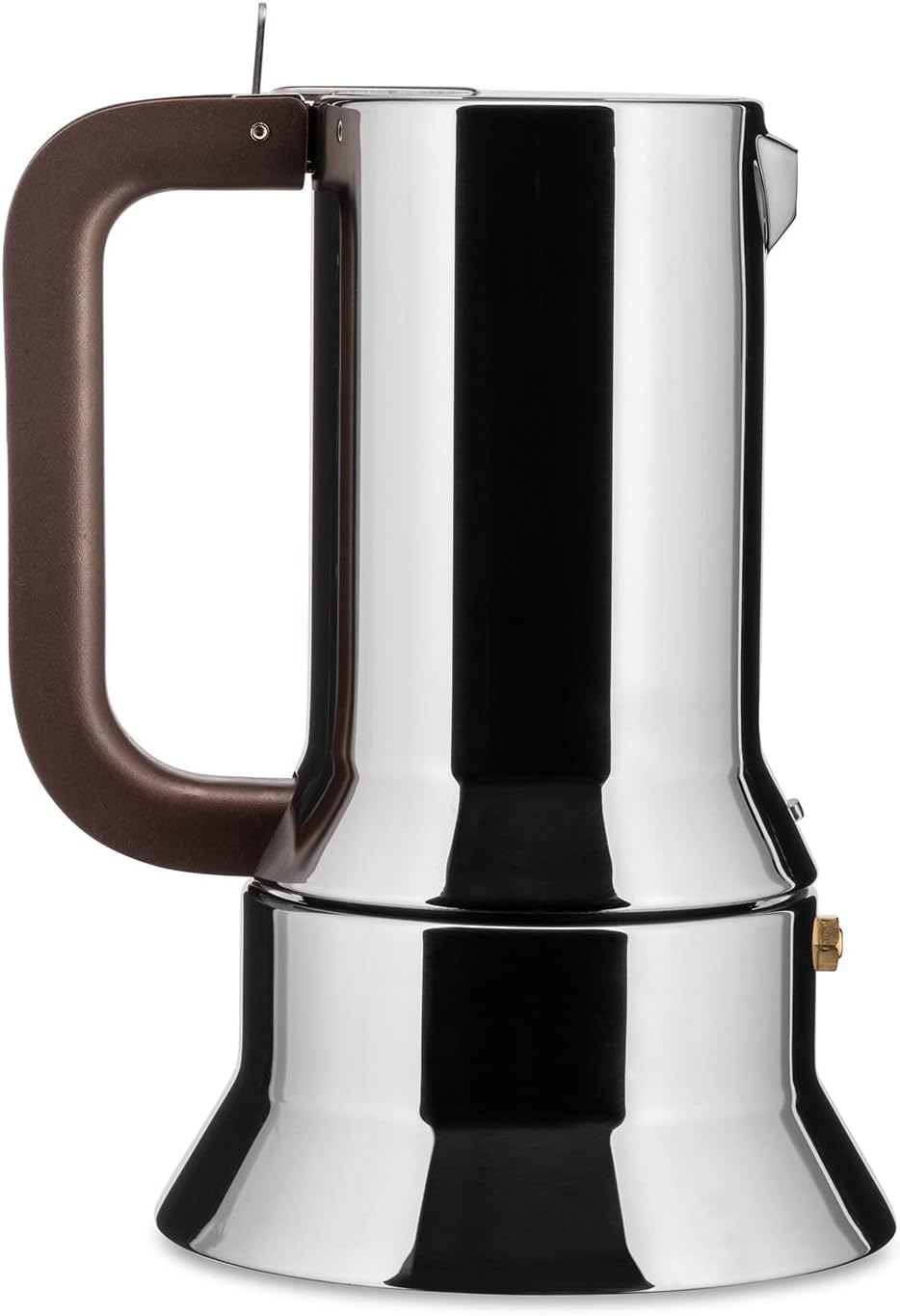 Alessi 6-Cup Espresso Coffee Maker in 18/10 Stainless Steel Mirror Polished with Magnetic Heat Diffusing Bottom