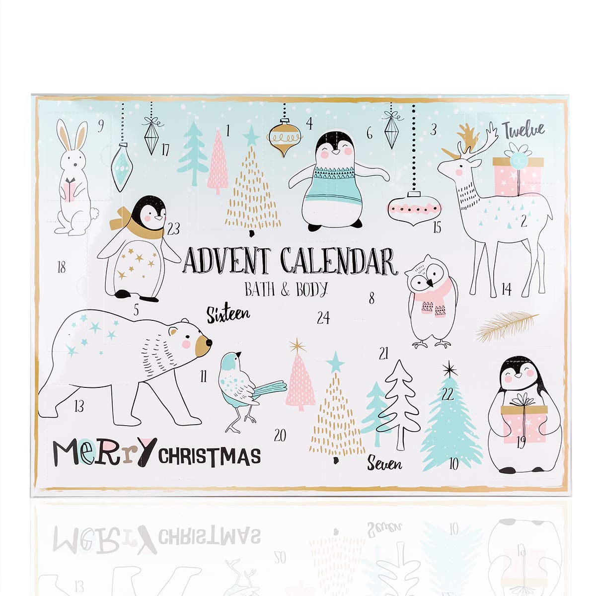 Accentra dreamy winter Advent calendar for girls with 24 bath- and body care products for a varied and pampered Advent season
