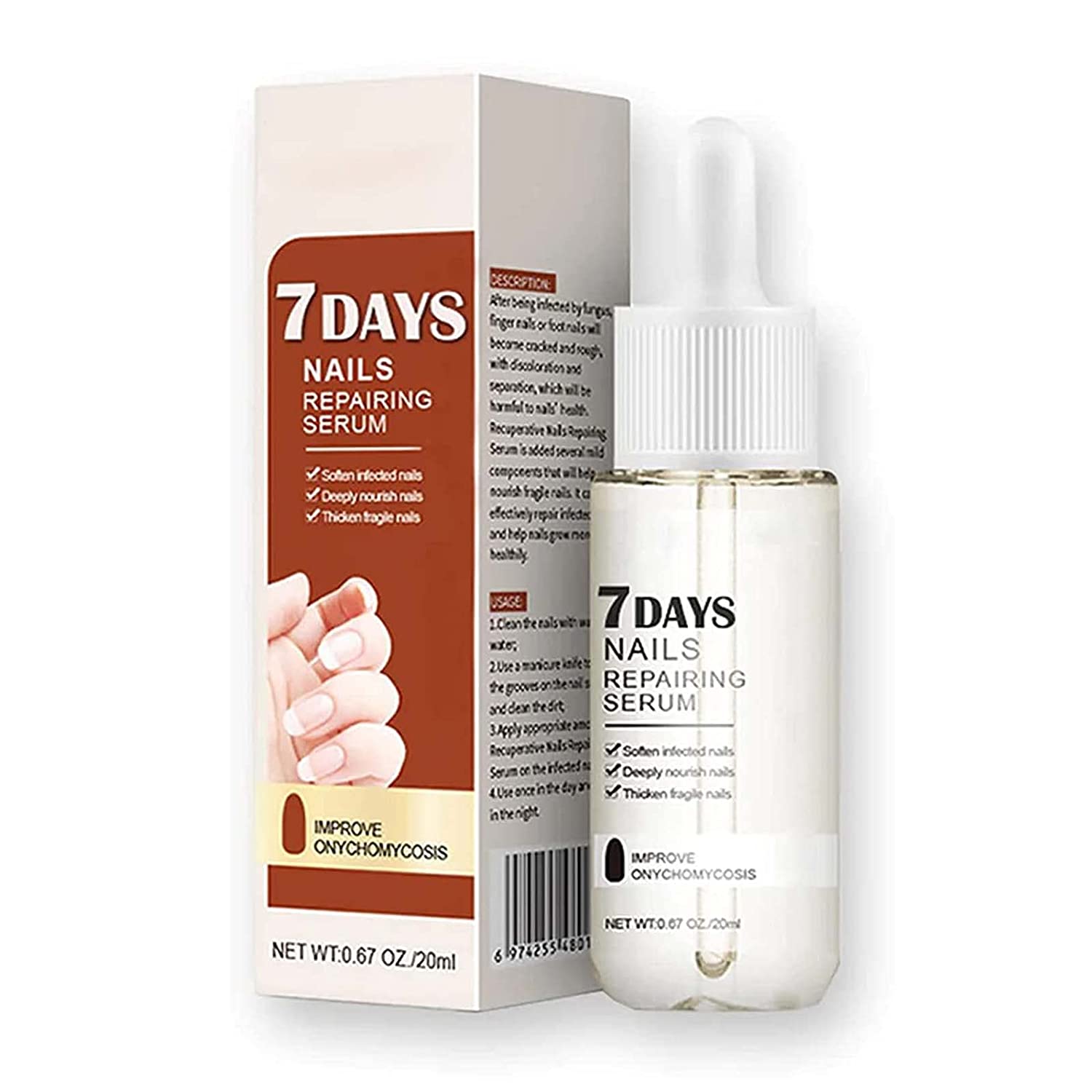 Badimoo GFOUK 7 Day Nail Growth and Strengthening Serum, Nail Growth and Strength Serum, Nail Serum Repair Essence, Cuticle Oil Strengthener, Stronger Nails in 1 Week Nail Strengthening Treatment (Pack of 3)