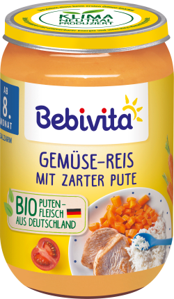 Bebivita Menu Vegetable rice with tender turkey, from the 8th month, 220 g