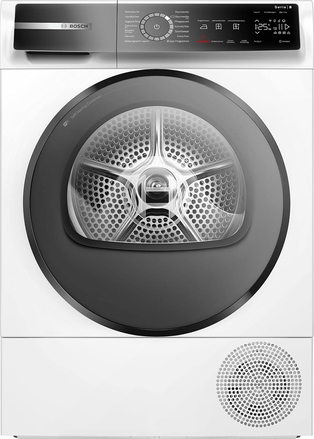 BOSCH Series 8 WQB235B40 Heat Pump Tumble Dryer, 8 kg Capacity, AutoDry, SmartDry, Home Connect, Anti Vibration Design, Sensitive Drying System, White, 60 cm