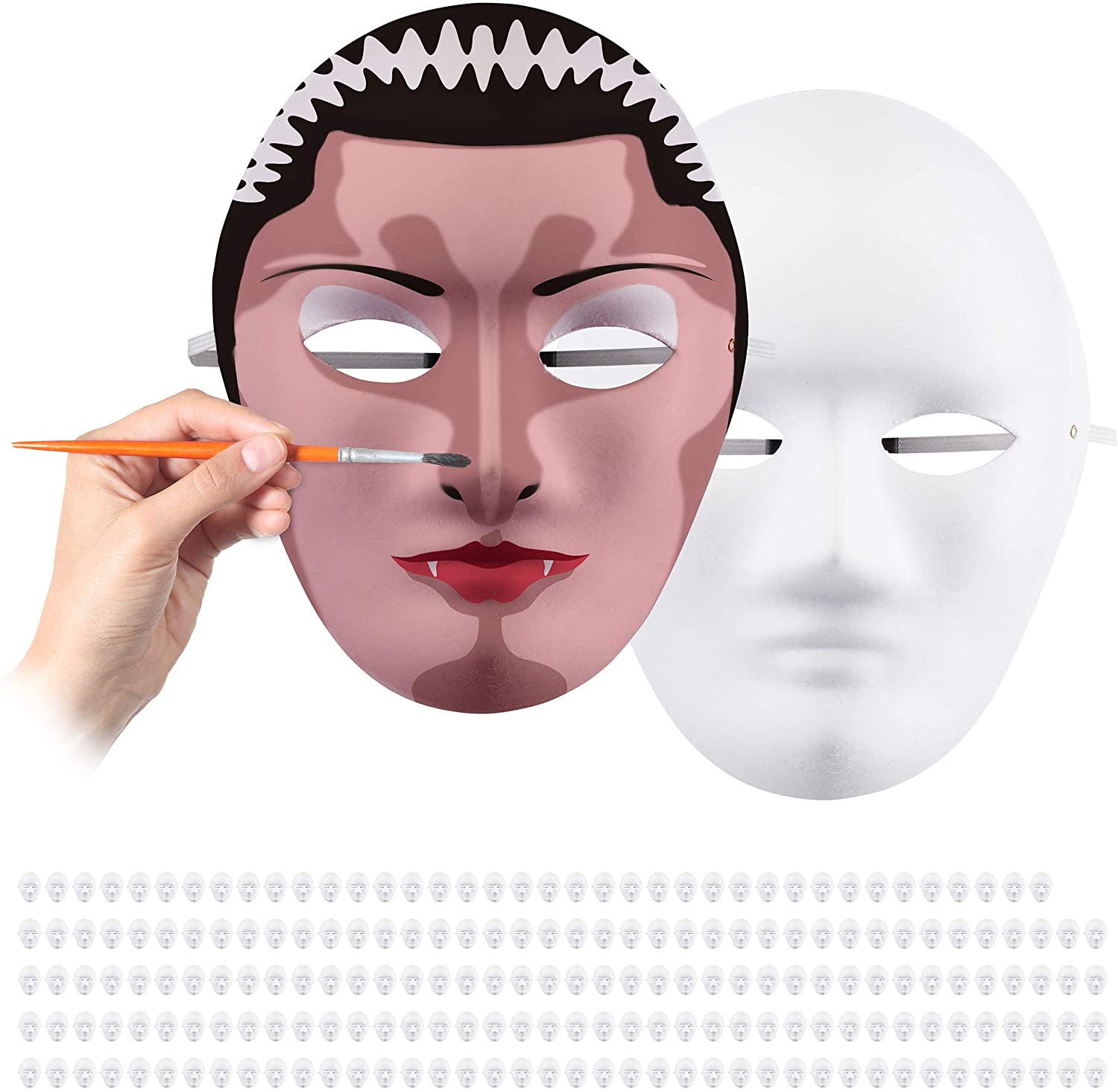 Relaxdays 200 X Mask For Painting And Crafts, Carnival, Carnival, Cardboard