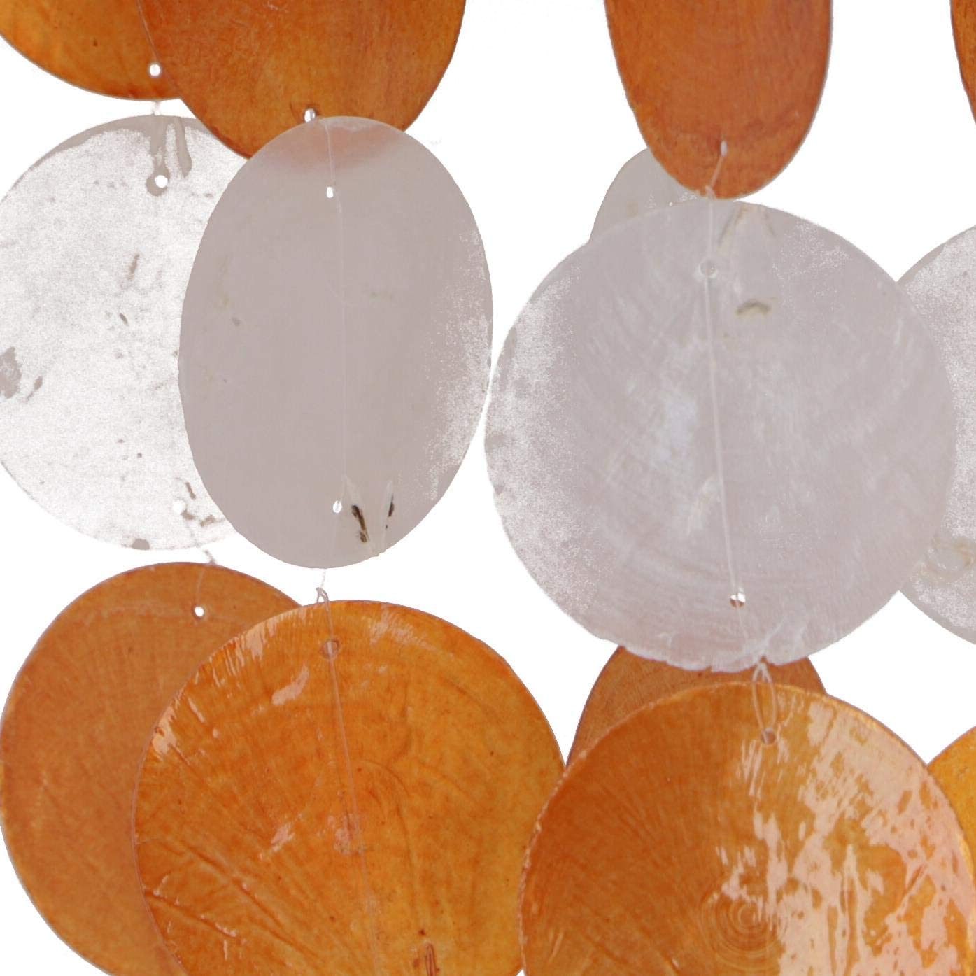 Guru-Shop GURU SHOP Long Shell Wind Chimes Wind Chimes Orange White