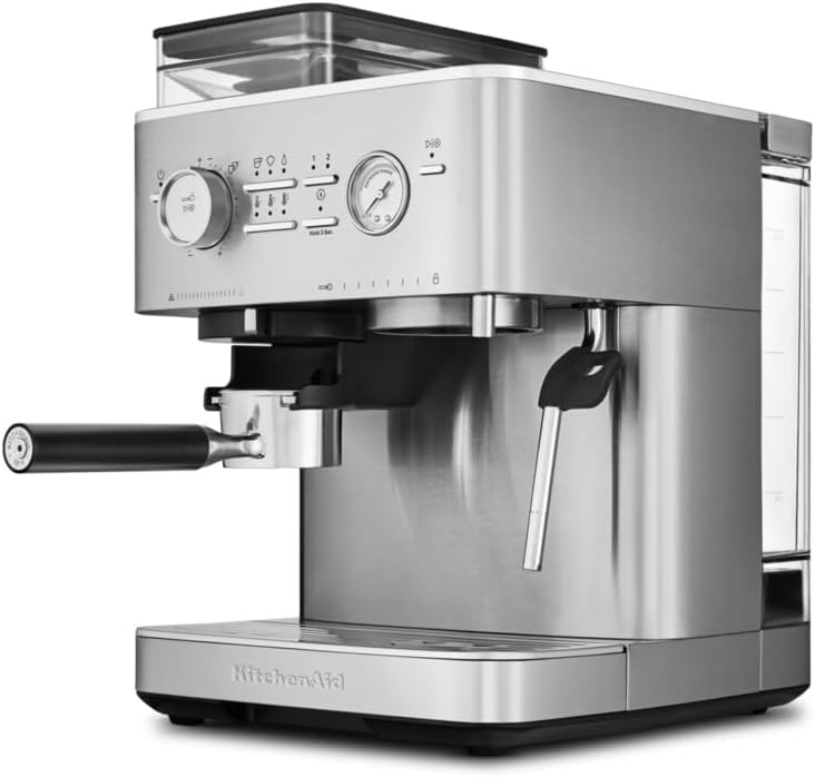 KitchenAid Artisan 5KES6551ESX Semi-Automatic Espresso Machine with Grinder, Stainless Steel, Coffee Machine