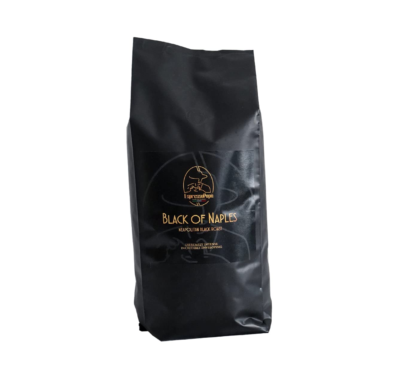 Generic Black of Naples Espresso Napoletano – Extremely Intense and Creamy – Very Low Acidity – 100% Robusta Whole Beans 1 kg Coffee Roasting Stage, Individual Parts