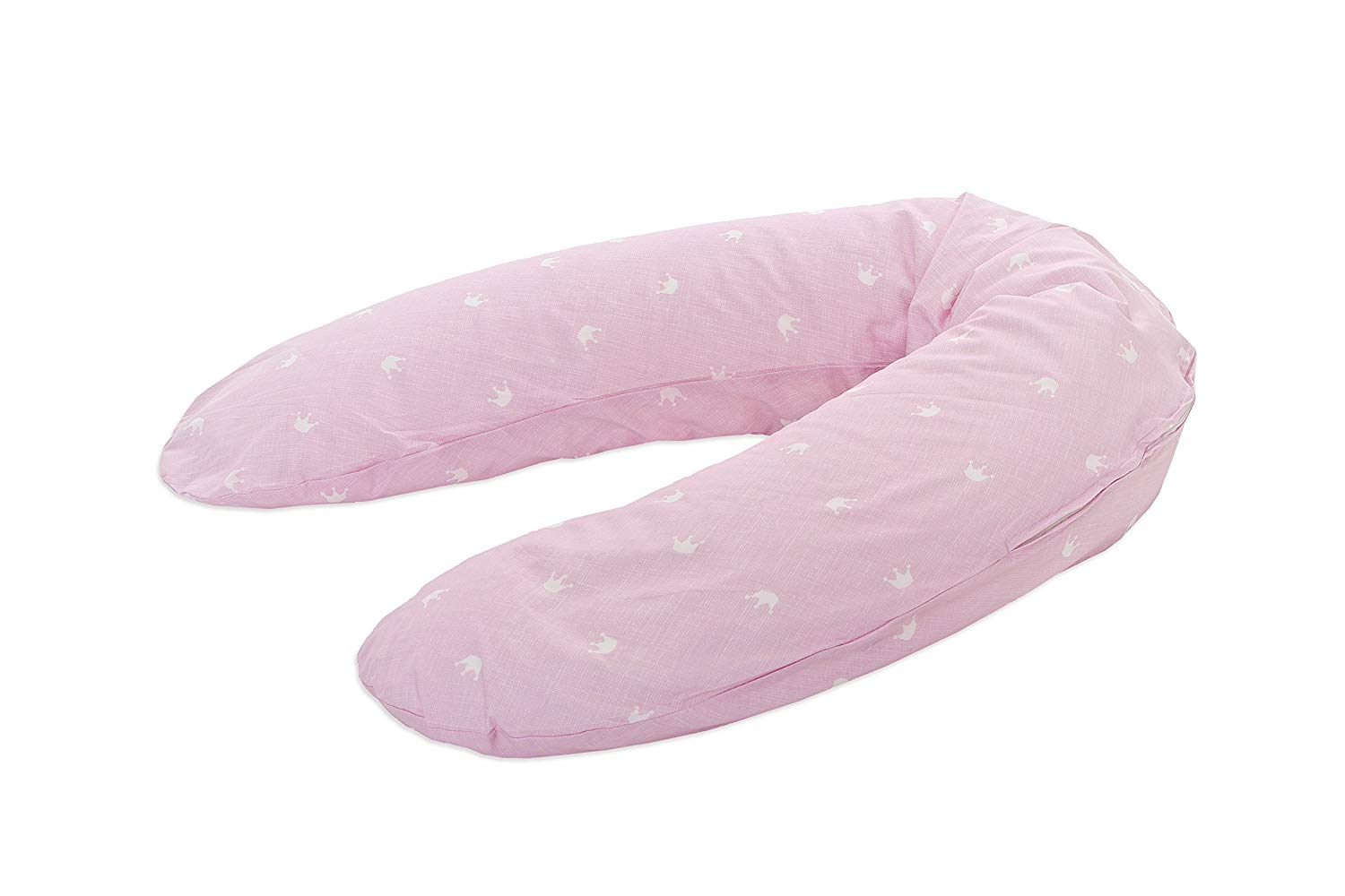 Traeumeland Träumeland TT12511 Nursing and Pregnancy Pillow/Crown Design with Quiet Bead Filling approx. 190 cm pink