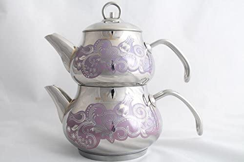 Schillerbach Turkish Caydanlik Tea Teapot Set Mini Cooking Set Stainless Steel 18/10
