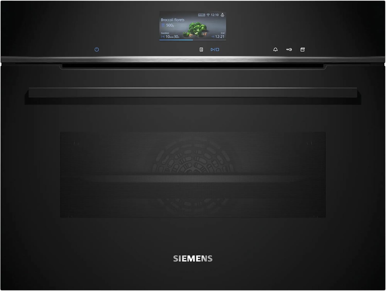 Siemens CS736G1B1 iQ700 Smart Built-in Compact Oven 59.4 cm Wide, Oven Assistant with Voice Control, humidClean Plus, TFT Full Touch Display Plus, ecoClean, Steam Cooking Plus