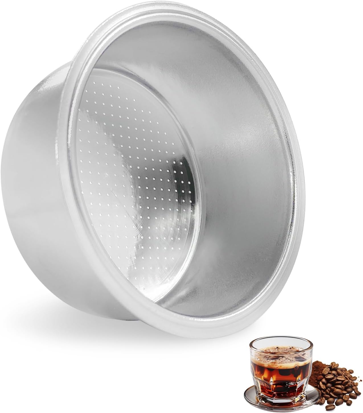 Devantia 54 mm Coffee Strainer Filter Basket Espresso Strainer - 2 Cups Stainless Steel Coffee Filter Compatible with Breville Espresso Machine Backwash Filter Coffee Strainer Coffee Filter Camping Portafilter