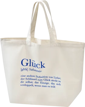 Vito & Joe beach bag \"Happiness\", white/blue, 1 piece