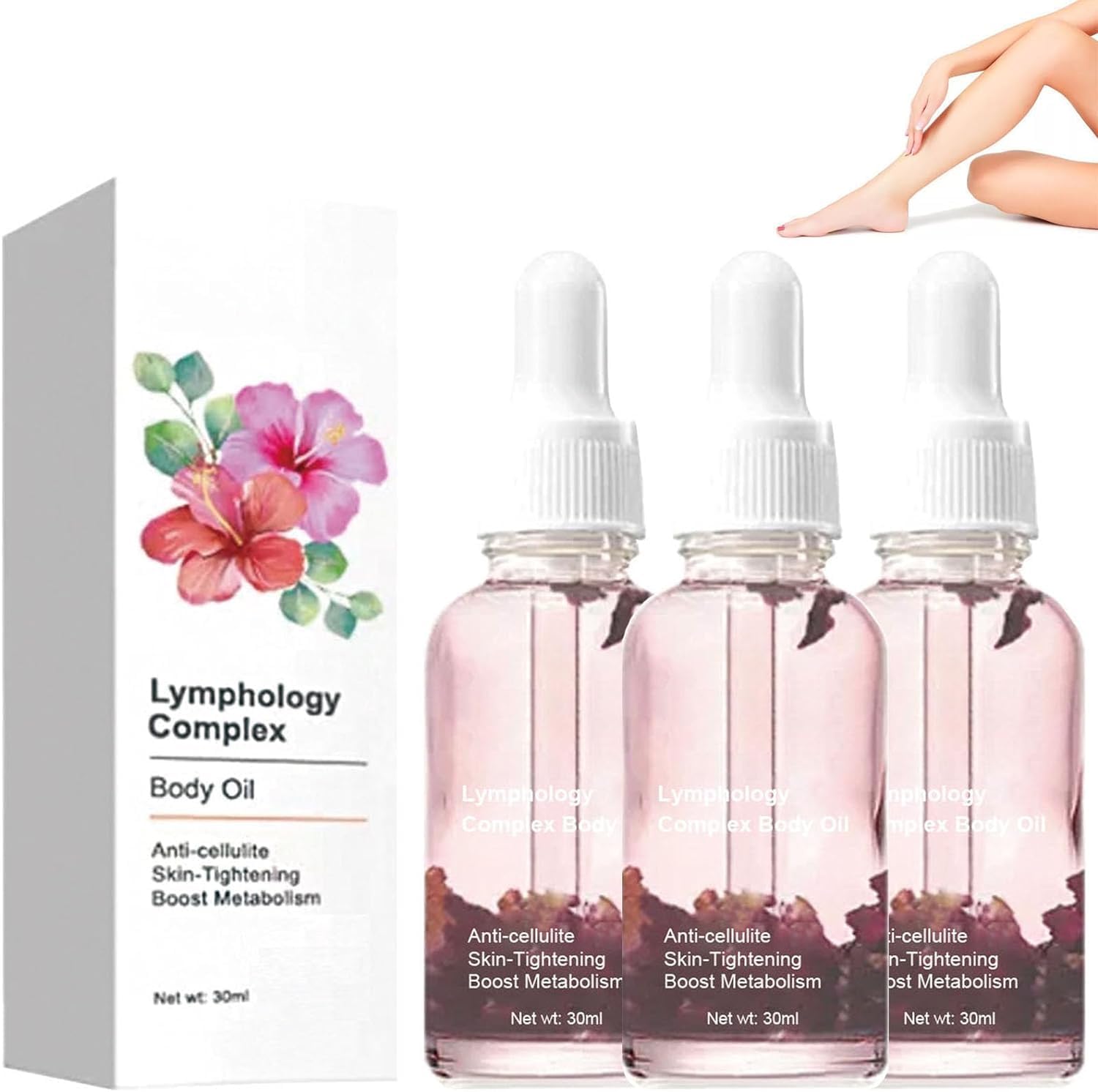 Generic Lymphology Complex Body Oil, Lymphatic Skin Care Massage Oil, Rose Massage Oil for Massage Therapy, Soothing Touch, Revitalising Skin Vitality, Skin Tightening (3 Pieces)