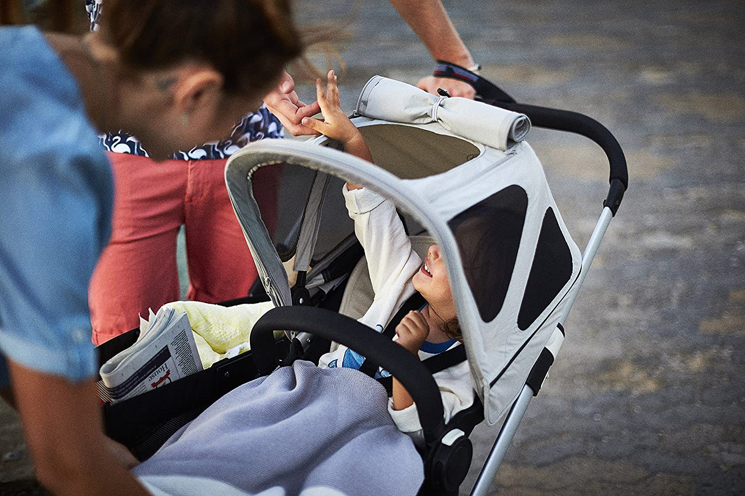 Bugaboo Fox/Cameleon Sun Canopy with Ventilation Windows - Soft Pink