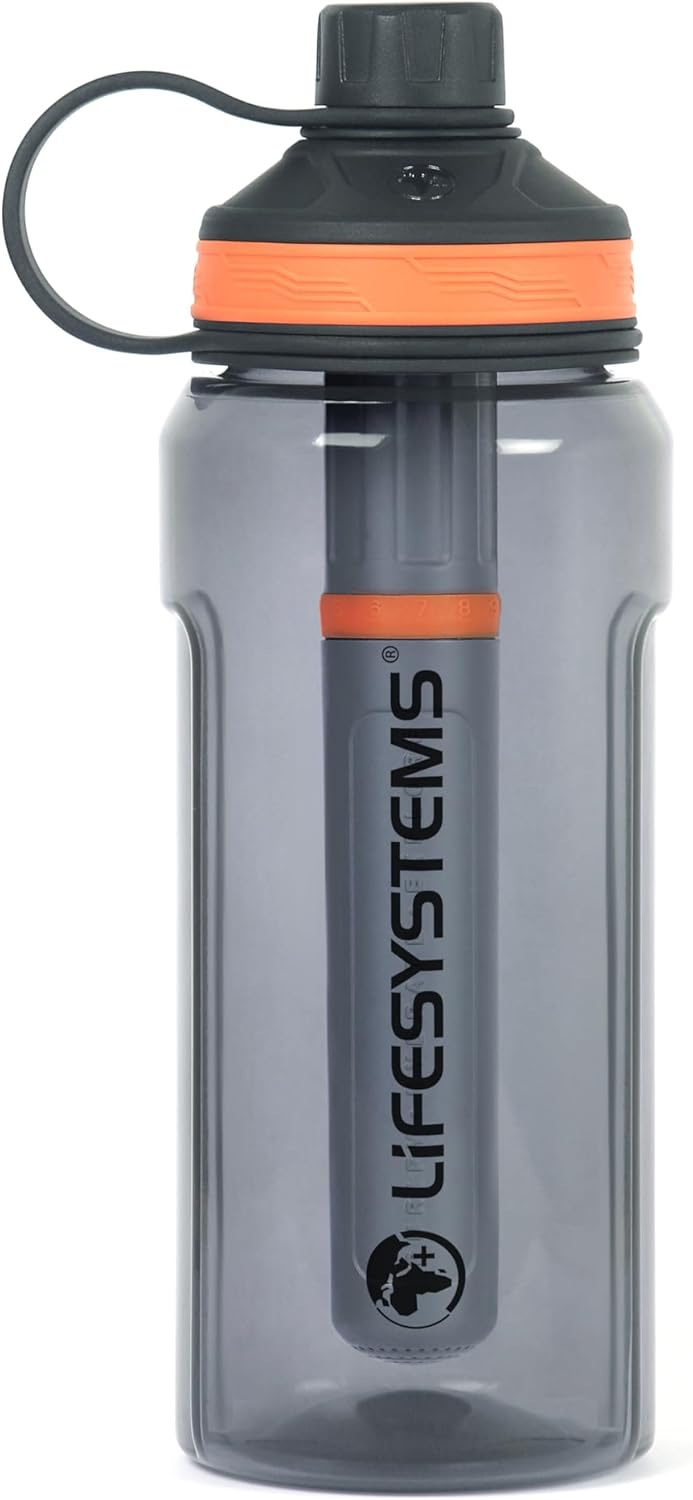 Lifesystems Water Filter Air Purifier Bottle for Travel and Everyday Use Removes Viruses, Bacteria, Chemicals and Microplastics, 1 Liter