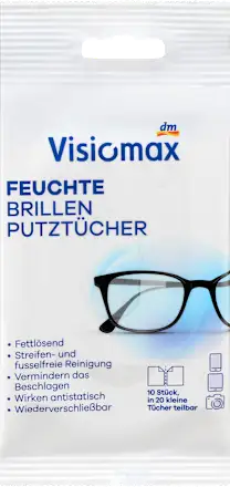 Visiomax Eyeglass cleaning cloths (10x2), 10 pcs