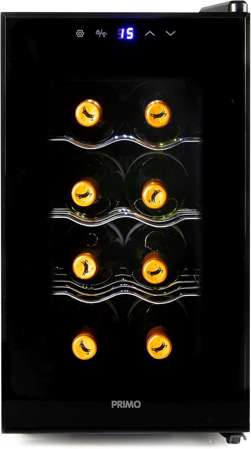 PRIMO PR169WK Wine Fridge - Free Standing - 8 Bottles - Class E - Black