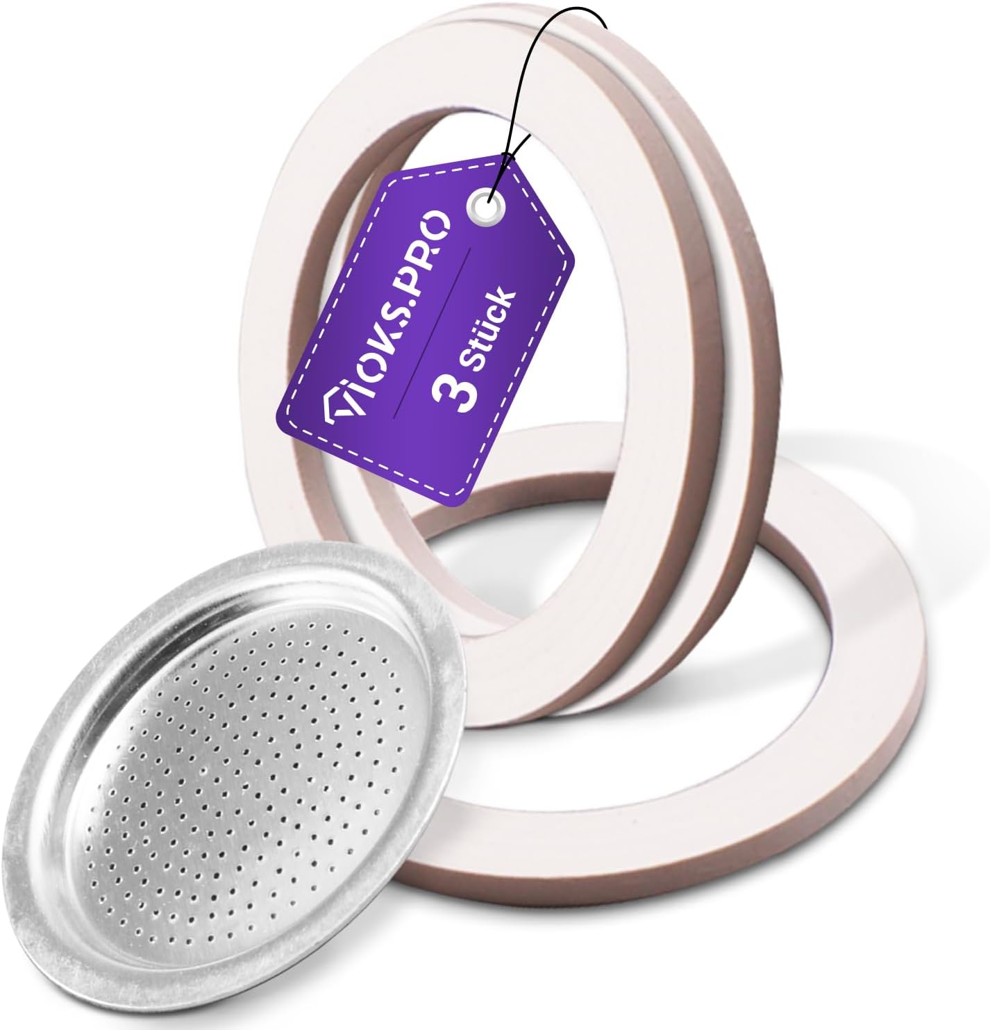 VIOKS.PRO Bialetti Rubber Seal With Espresso Strainer Insert for 1 Cup - Bialetti Filter Seal for Espresso Maker Bialetti Moka Express