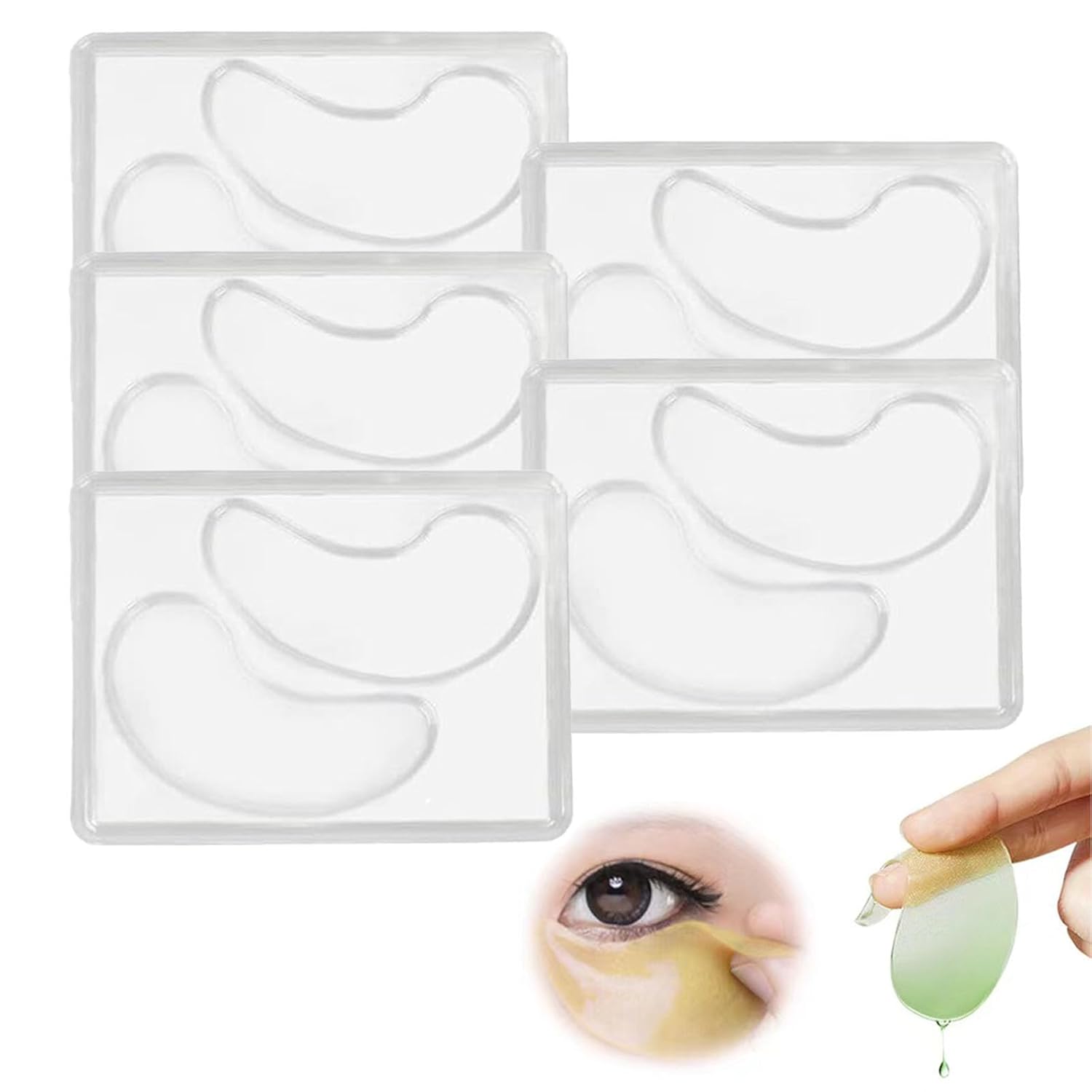 SIEISIEIX 5 Pairs of DIY Eye Pads Shapes, DIY Eye Pads, Reusable, DIY Shapes for Eye Patches, Safe, Healthy, Natural, Transparent Face Masks, Patch Shapes for Skin Care, DIY