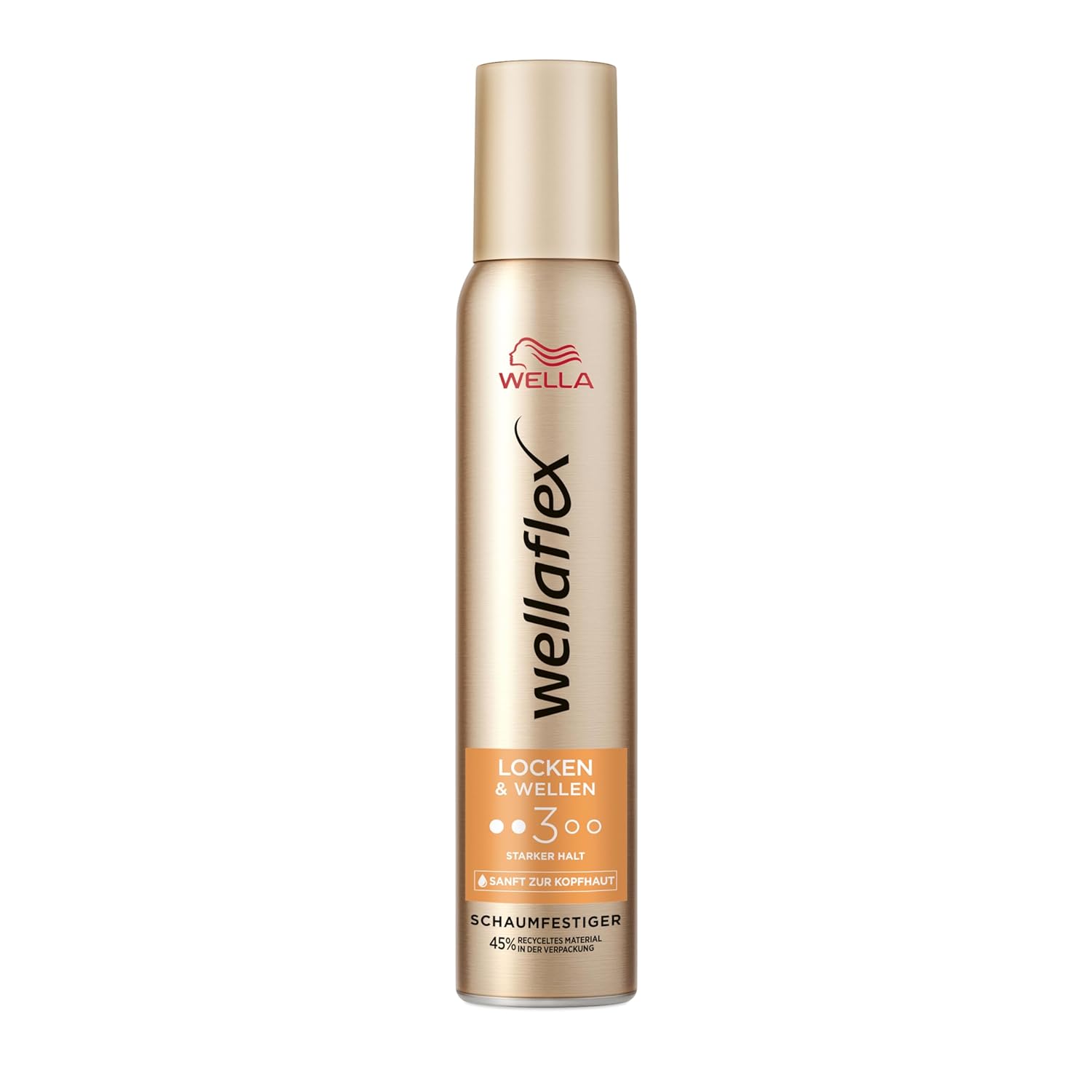 Wellaflex Curls & Waves Foam Firmer for Women, Up to 24 Hours Strong Hold for Swinging Curls, Gentle on the Scalp, Dermatologically Tested, Free from Silicones, Hold Level 3, 200 ml
