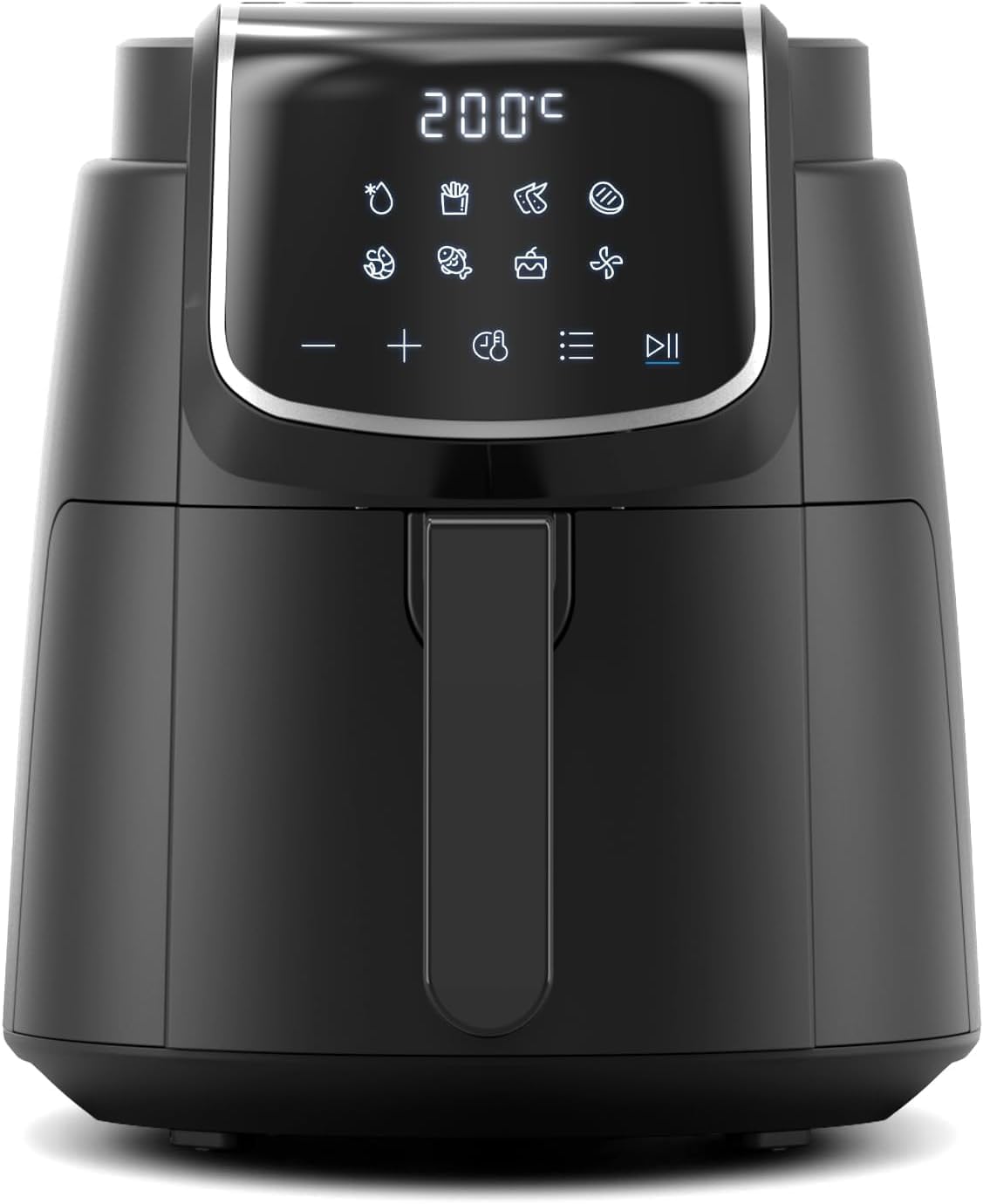 Midea MF-CN35C2, Digital Air Fryer 1500 W with 8 Preset Functions and 60 Minute Timer, 3.5 L Hot Air Fryer for Healthy Oil-Free Cooking, Baking, Grilling, Intelligent Temperature Control, Black