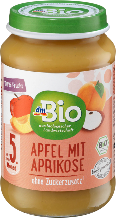 dmBio Apple with apricot from the 5th month, Demeter, 190 g