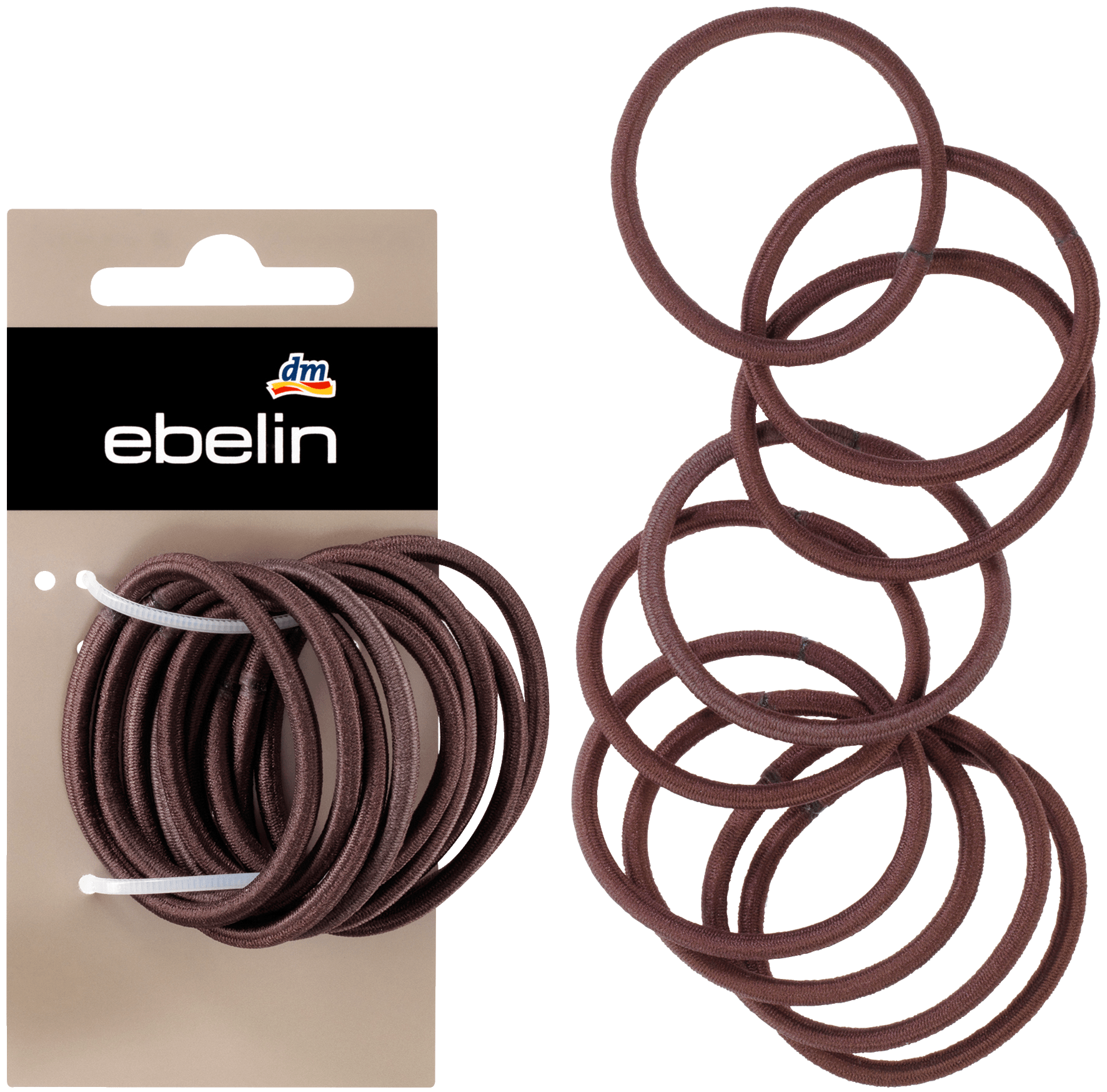 ebelin Hair Bands Brown, 9 St